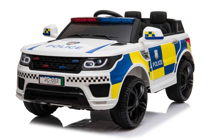 Battery Powered 12V White Police Ride On Car