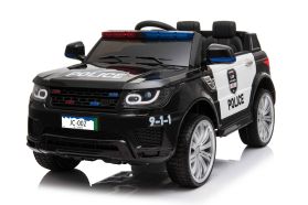 Battery Powered - 12V Black Police Ride On Car